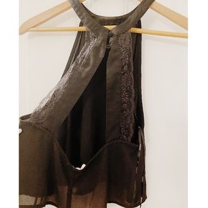 Gorgeous Black Backless Lace Blouse